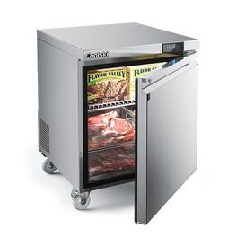 Coolski - 27 in. 7.5 cu. ft. Commercial Auto / Cycle Defrost Undercounter Upright Freezer - Stainless Steel