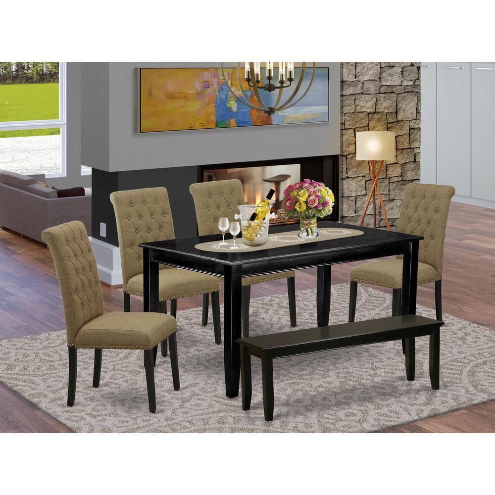 Left. East West Furniture - Dining Room Set Black - Brown.