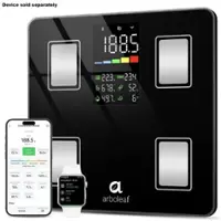Arboleaf Smart Scale, 14 Body Composition Metrics, App Sync, Accurate Weighing Machine,  FSA or HSA eligible - Black - Front_Zoom
