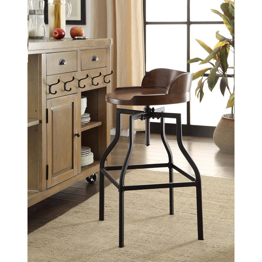 Carolina Chair & Table Marais Adjustable Barstool Chestnut/Black ...
