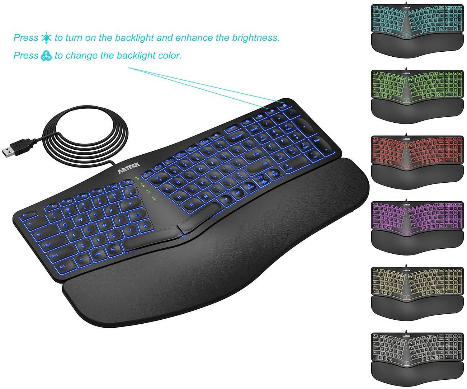 Press * to turn on the backlight and enhance the brightness.  
Press ^ to change the backlight color.