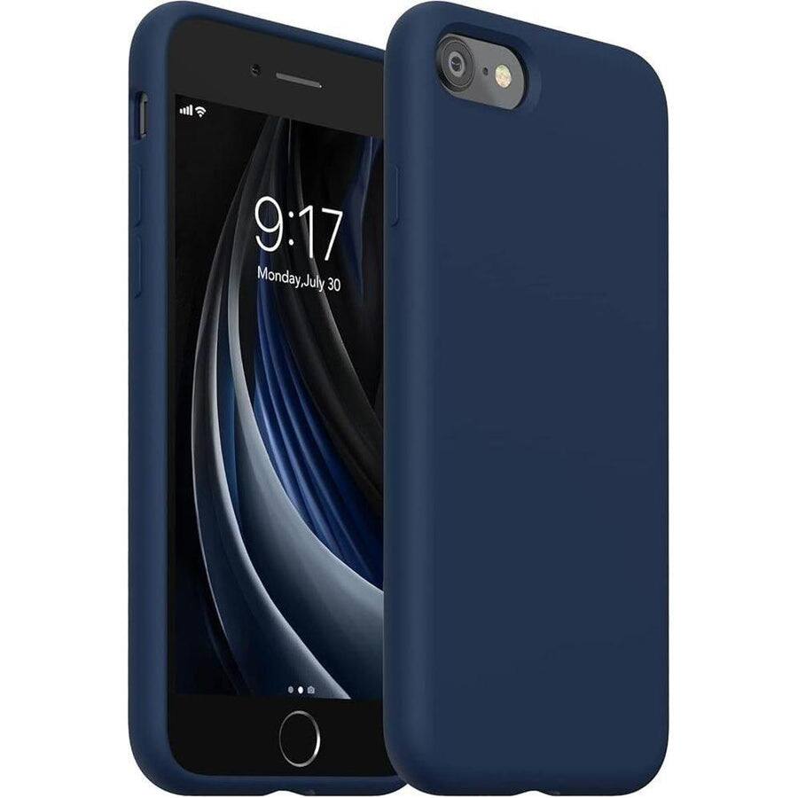 Entronix - Liquid Silicone Case for iPhone 8, 7, SE - Soft Touch & Durable Protection - Navy Blue