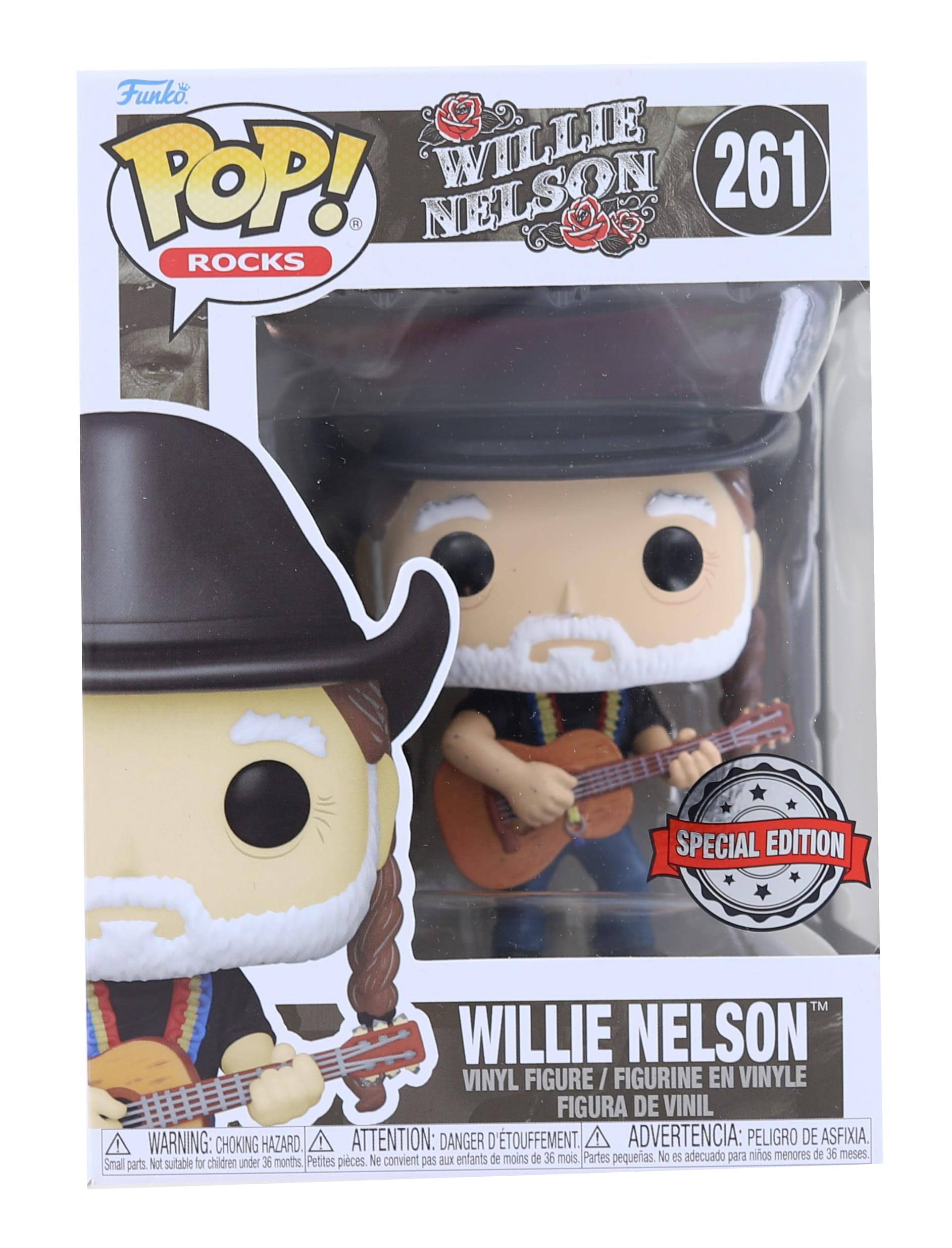 Funko POP! Rocks  
Willie Nelson 261  
Special Edition  

Willie Nelson  
Vinyl Figure / Figurine en Vinyle / Figura de Vinil  

Warning: Choking Hazard. Small parts. Not suitable for children under 36 months.  
Attention: Danger d'étouffement. Petites pièces. Ne convient pas aux enfants de moins de 36 mois.  
Advertencia: Peligro de asfixia. Partes pequeñas. No es adecuado para niños menores de 36 meses.