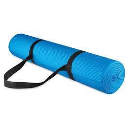 Fitvids - 1/4” High Density Thick Non Slip Workout Yoga Mat and Carry Strap - Blue