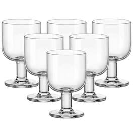 Bormioli Rocco - Hosteria Stackable Wine Glasses, Set of 6, 6.75 Oz Tempered - Clear