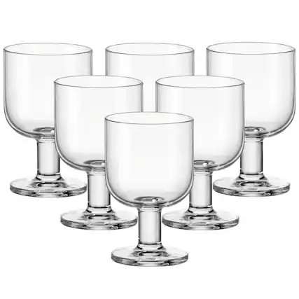 Front. Bormioli Rocco - Bormioli Rocco Hosteria Stackable Wine Glasses, Set of 6, 6.75 Oz Tempered - Clear.
