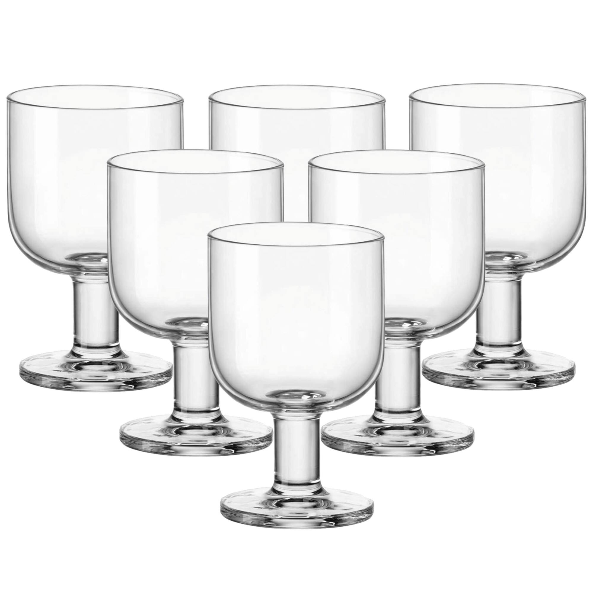 Front. Bormioli Rocco - Bormioli Rocco Hosteria Stackable Wine Glasses, Set of 6, 6.75 Oz Tempered - Clear.