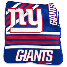 Logo Brands - New York Giants 50'' x 60'' Plush Raschel Throw - Multicolor