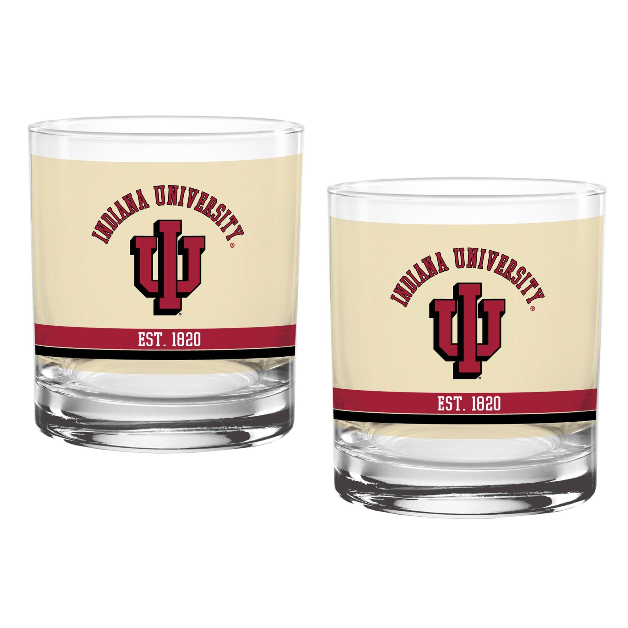 Indigo Falls - Indiana Hoosiers Two-Pack 14oz. Tan Vintage Glass Set - Multicolor