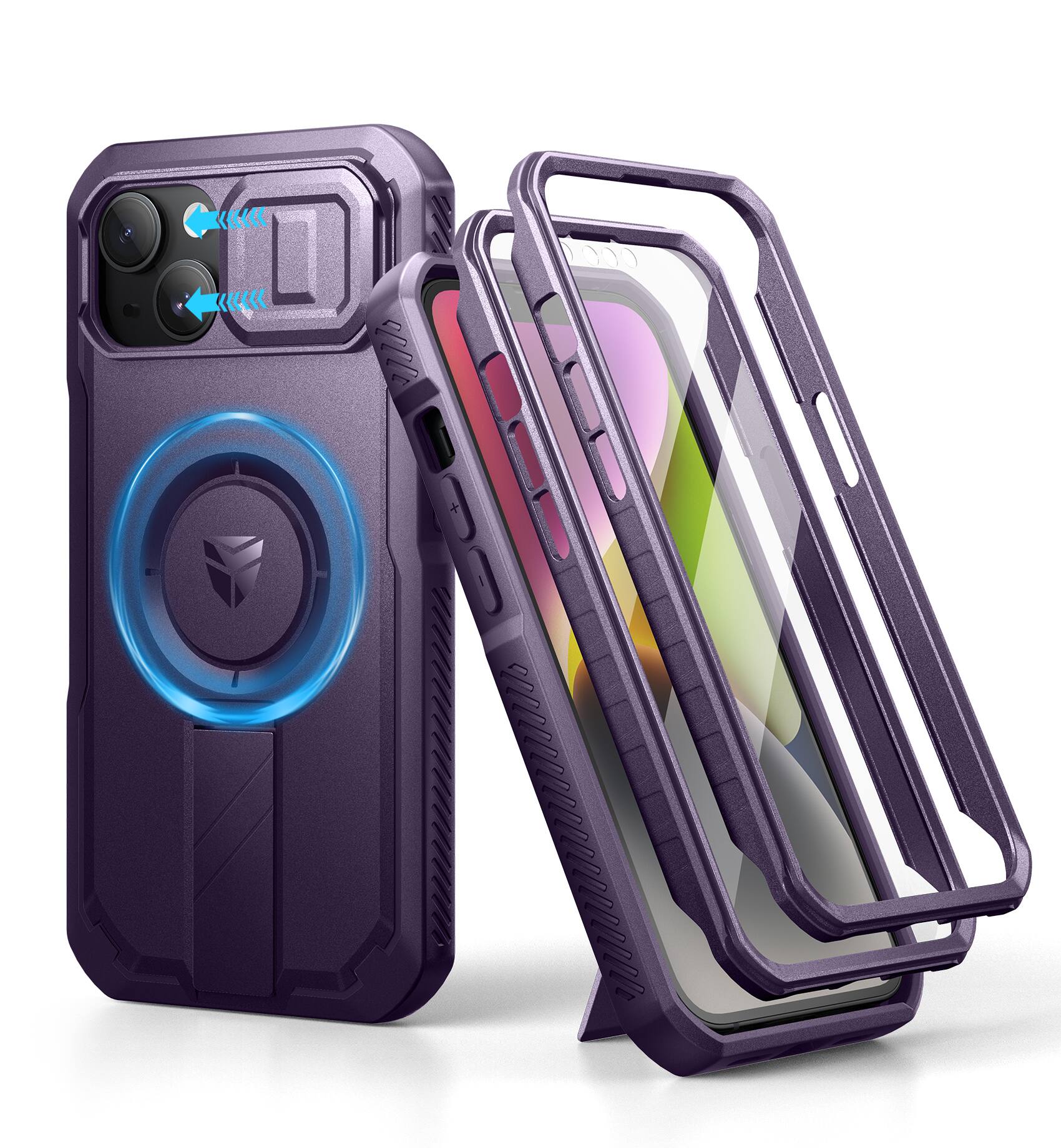 dexnor - iPhone 14/13 Magnetic Case with Camera Cover & Adjustable Kickstand & Built-in Screen Protector - Phantom Purple price history on PriceWatchPro