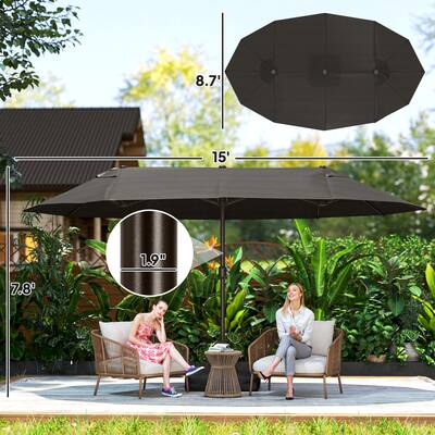 charcoal patio umbrella 10' Classic Square AKZ Tilting Cantilever suitable for multiple outdoor scenarios At Home Black Outdoor Crank