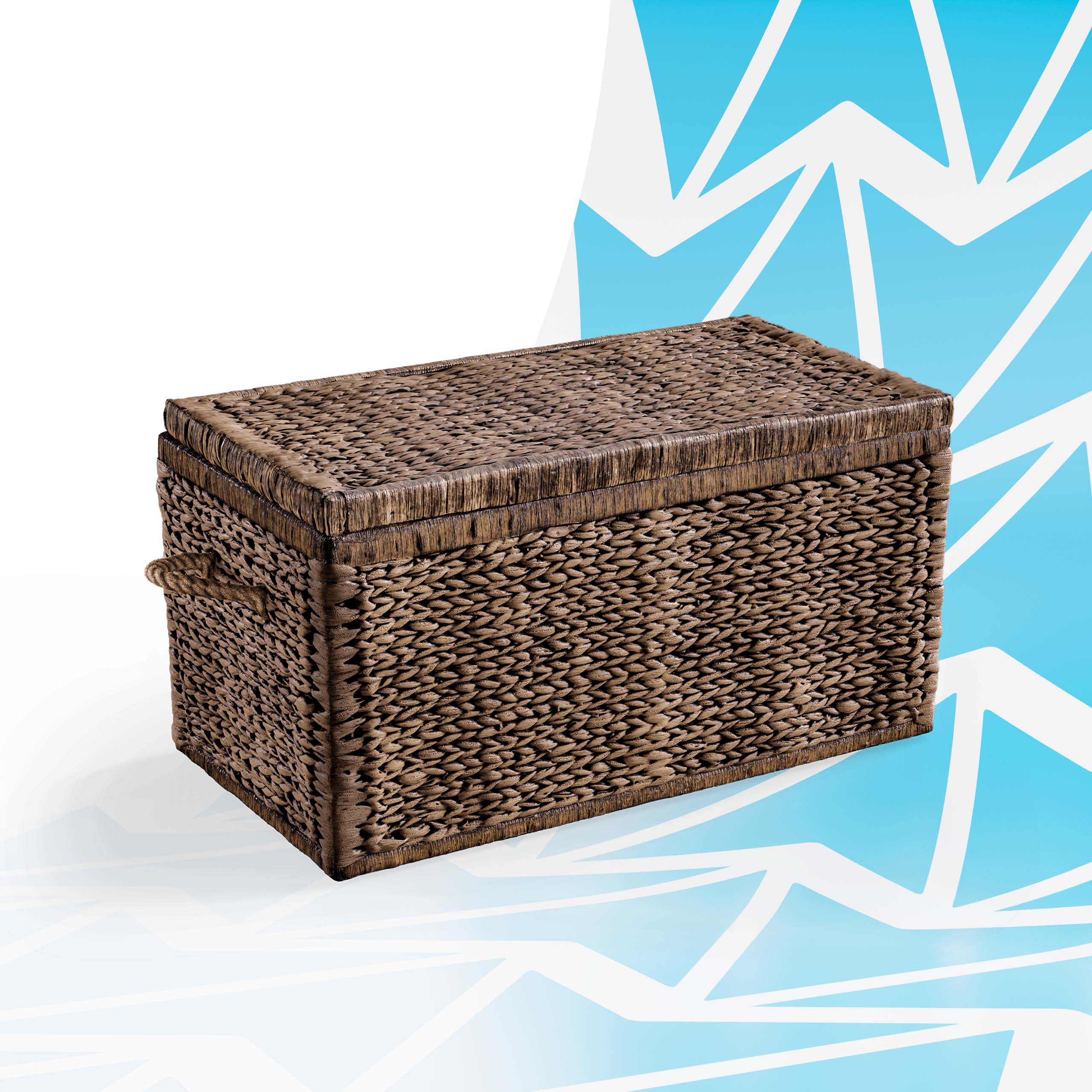 Front. Click Decor - ClickDecor Farmhouse Storage Trunk, Black Washed Wicker - Black washed.