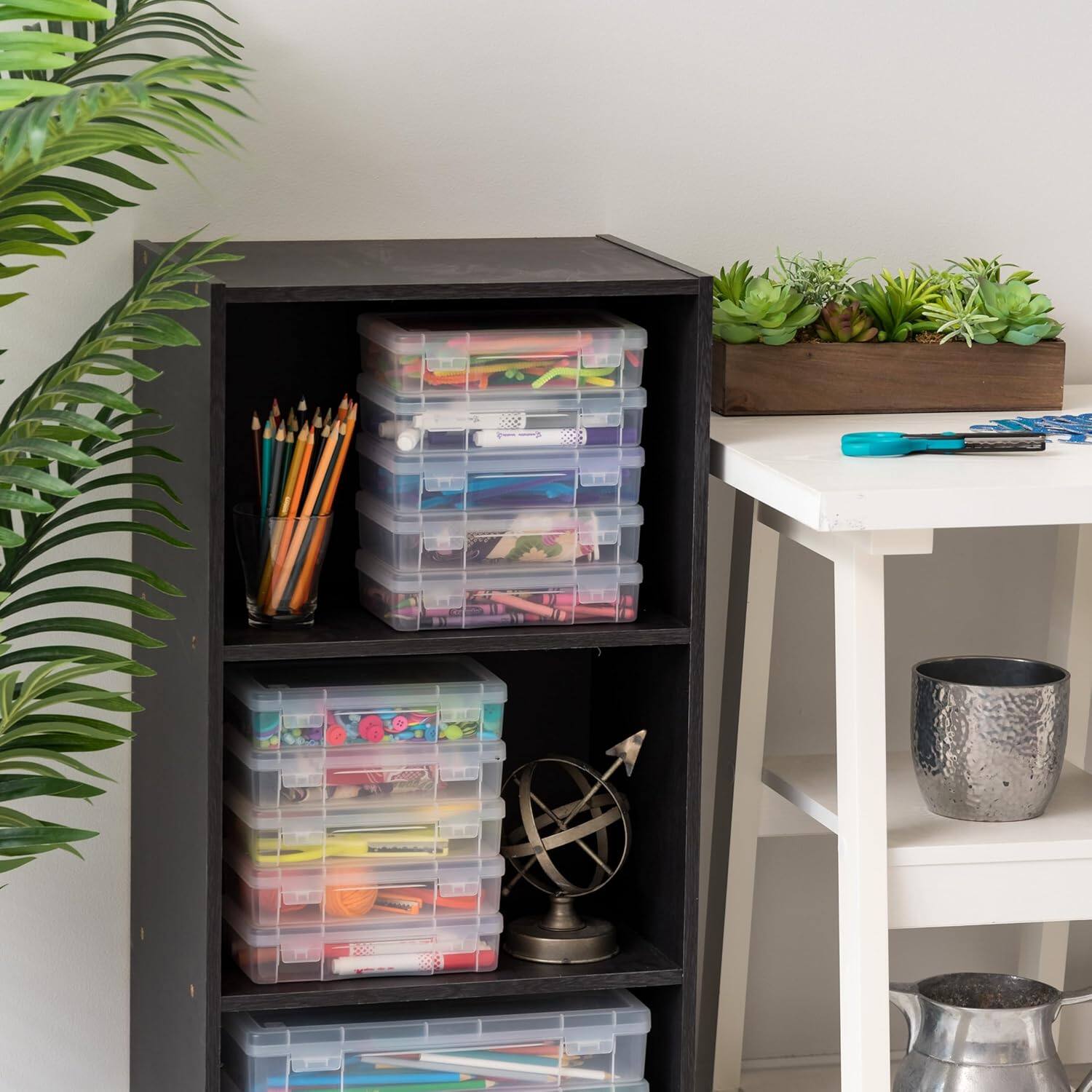IRIS USA Plastic Small Storage Containers with Latching Lid for Pencil ...