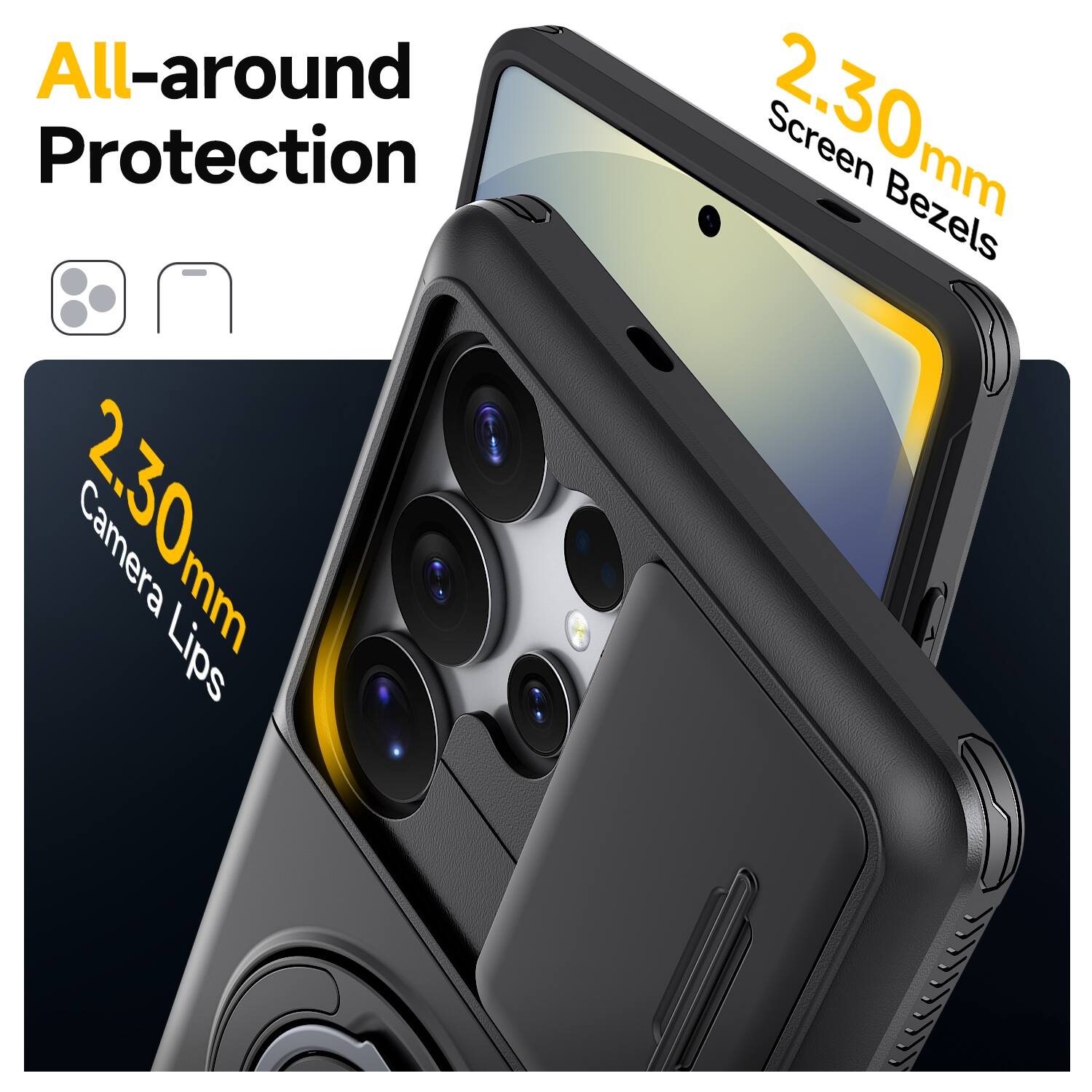 All-around Protection  
2.30mm Camera Lips  
2.30mm Screen Bezels