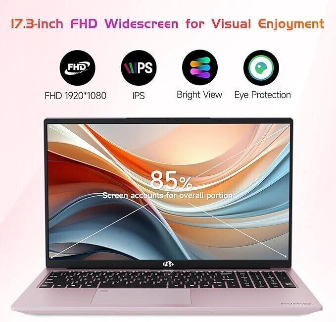 17.3-inch FHD Widescreen for Visual Enjoyment

- FHD 1920*1080
- IPS
- Bright View
- Eye Protection

85% Screen accounts for overall portion