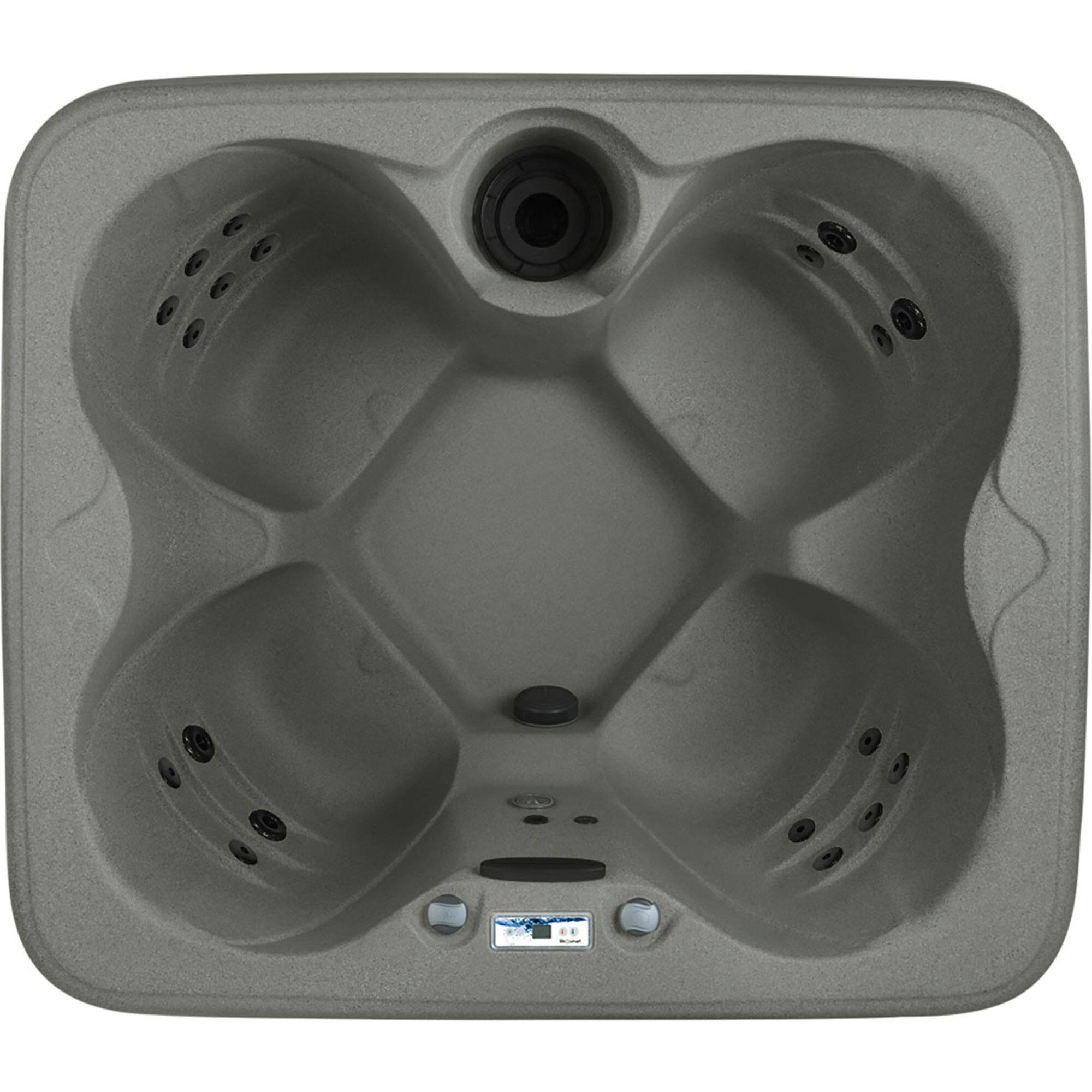 Alt View 7. Lifesmart - LifeSmart LS100 Taupe 4 Person Plug and Play Square Hot Tub Spa with Black Cover - Taupe.