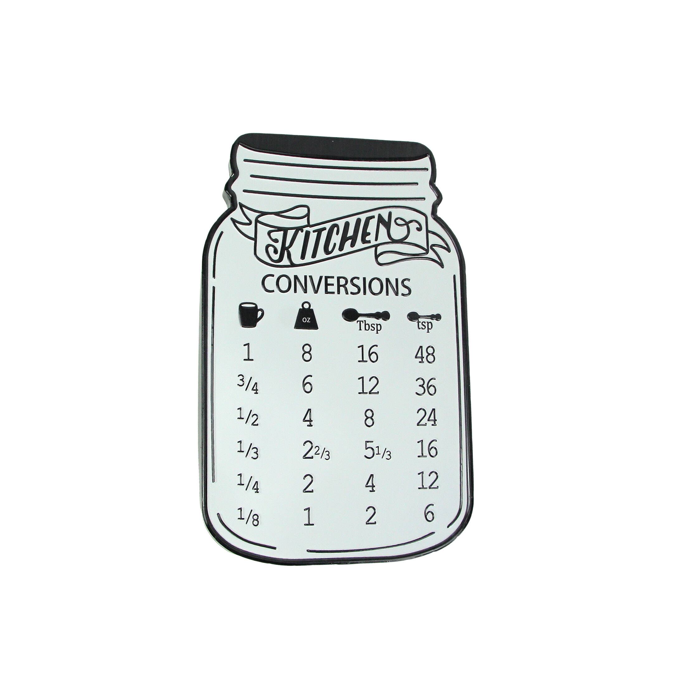 KITCHEN CONVERSIONS

1 oz = 8 tsp = 16 Tbsp = 48 tsp

3/4 oz = 6 tsp = 12 Tbsp = 36 tsp

1/2 oz = 4 tsp = 8 Tbsp = 24 tsp

1/3 oz = 2 2/3 tsp = 5 1/3 Tbsp = 16 tsp

1/4 oz = 2 tsp = 4 Tbsp = 12 tsp

1/8 oz = 1 tsp = 2 Tbsp = 6 tsp