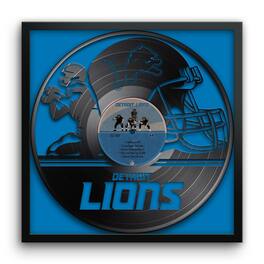 Sporticulture - Detroit Lions Framed 13" x 13" Vinyl Record Art Print - Blue