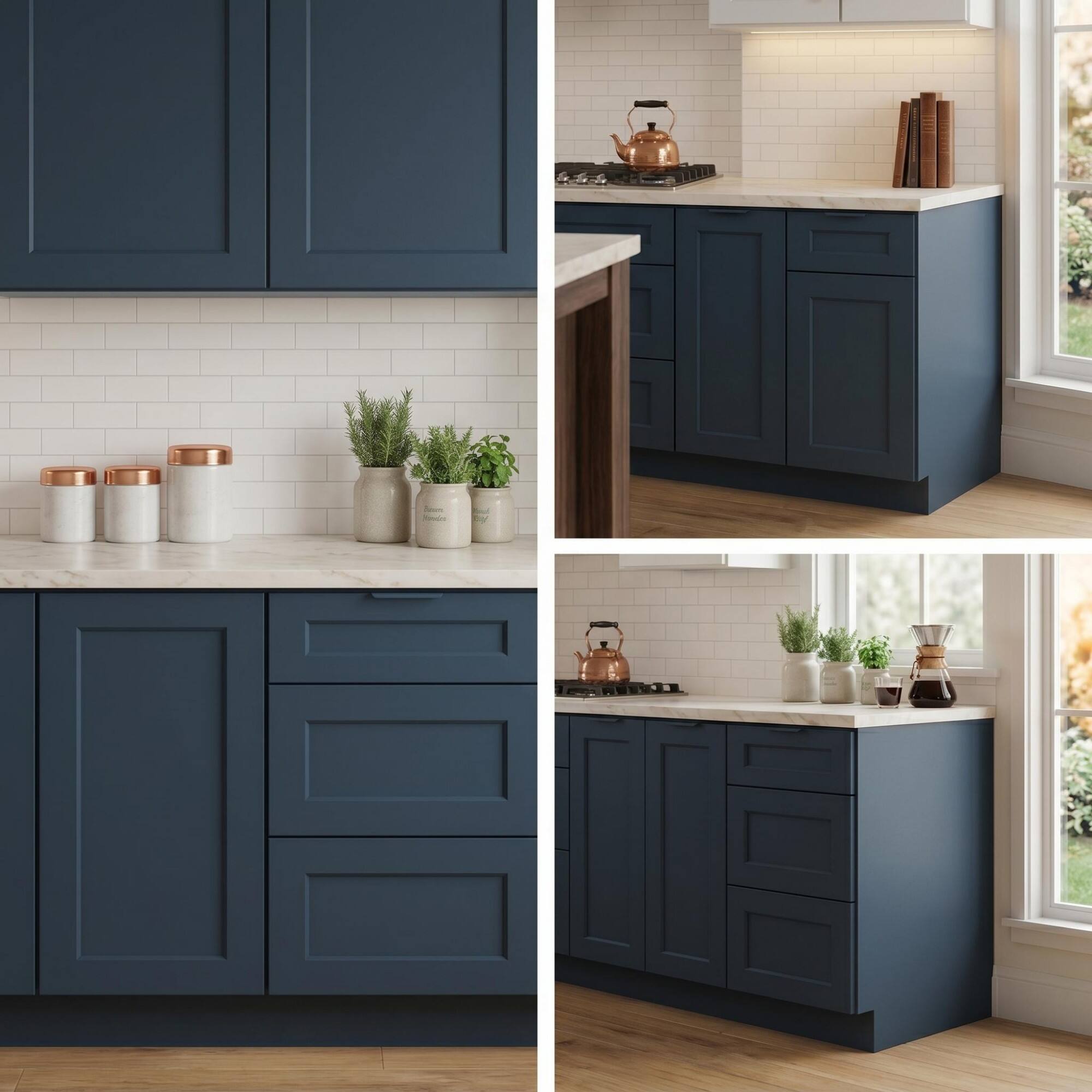 Alt View 8. Boyel Living - 24-in W x 12-in H x 12-in D Shaker RTA Kitchen Wall Cabinet with Soft-Close - Charcoal Blue.