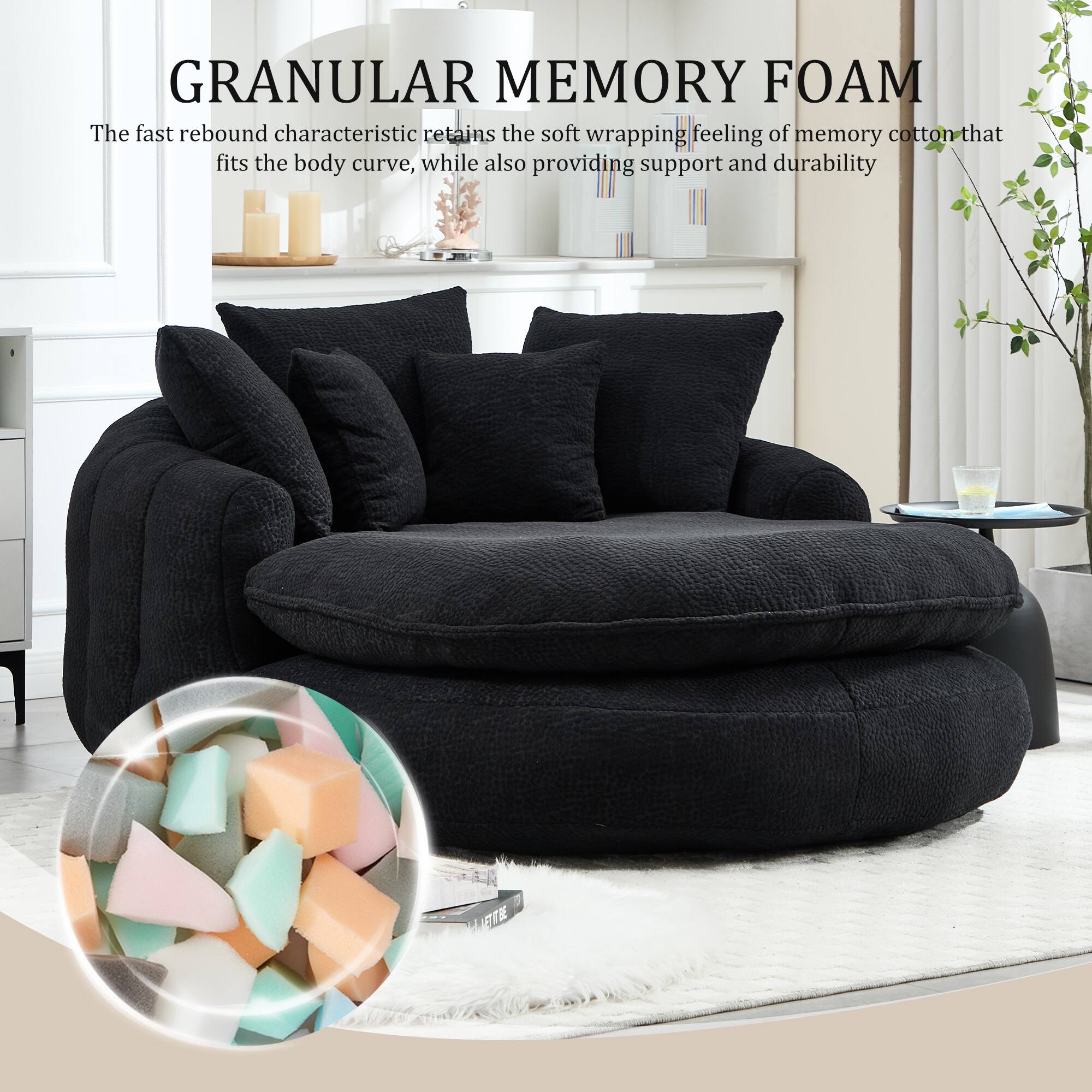 GRANULAR MEMORY FOAM

The fast rebound characteristic retains the soft wrapping feeling of memory cotton that fits the body curve, while also providing support and durability.