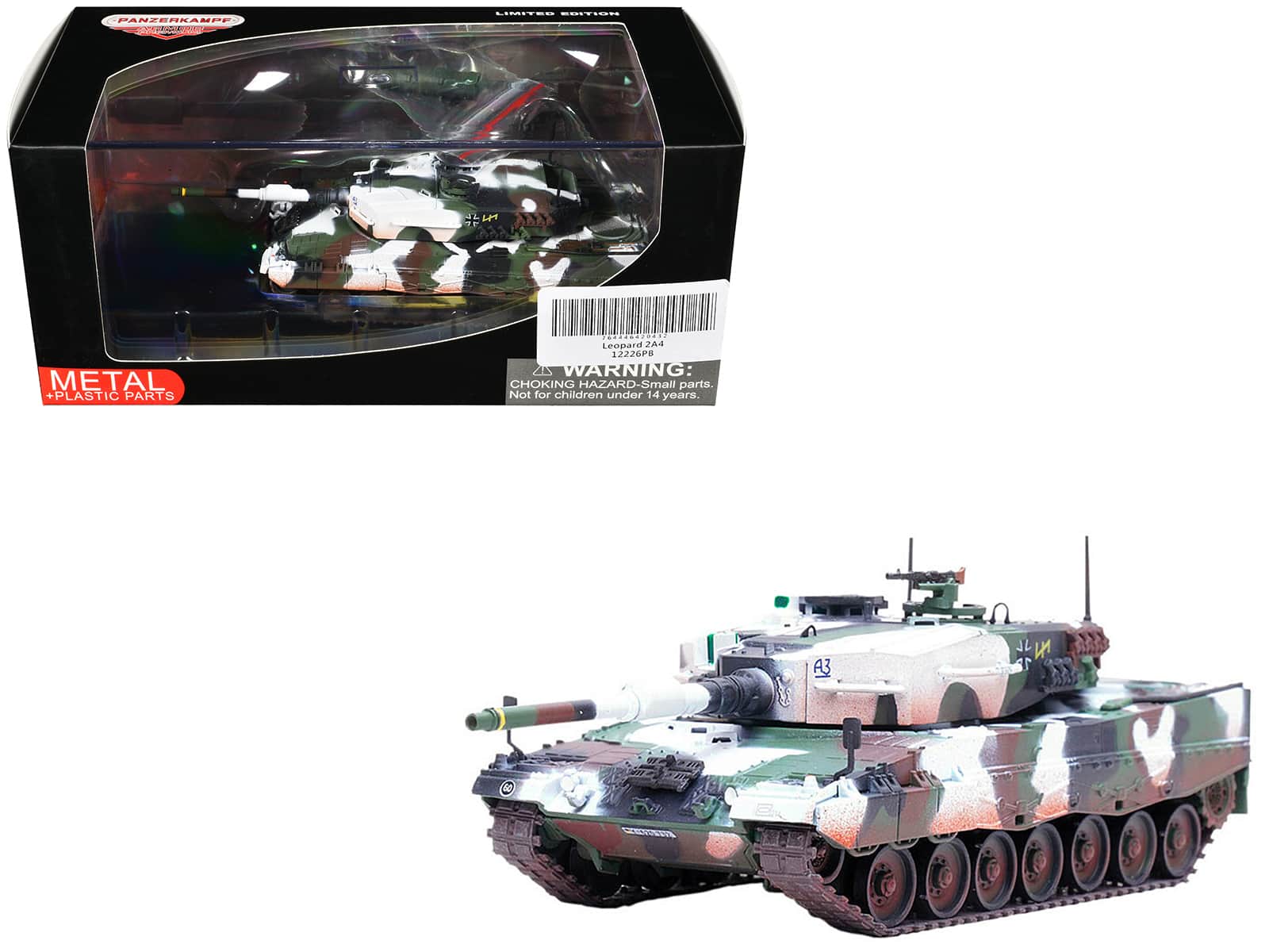 Panzerkampf - Leopard 2A4 Main Battle Tank with Snorkel "Winter German Army "Armor Premium" Series 1/72 - Camouflage