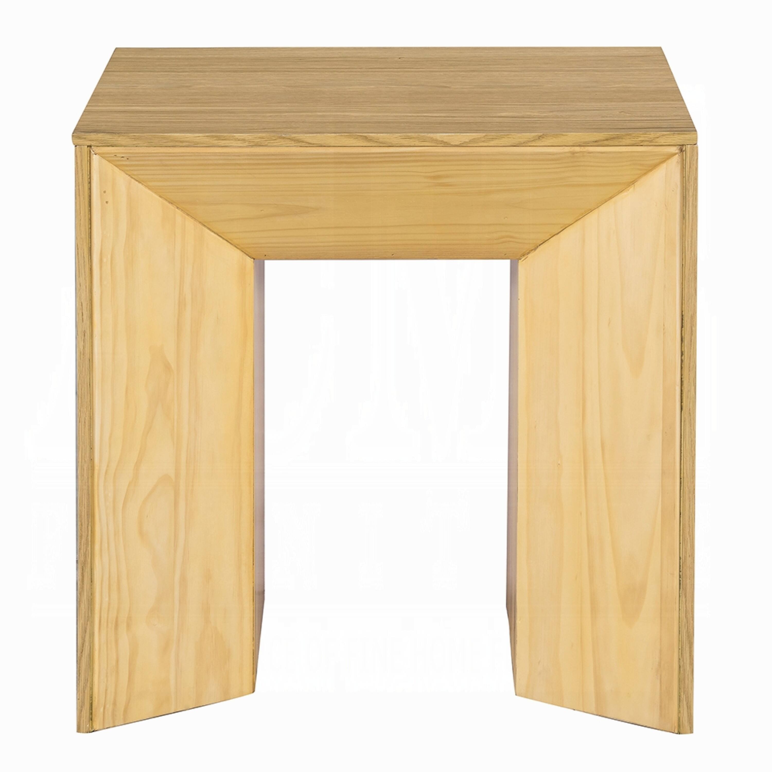 Alt View 1. Manhattan Lane - Arnold Side End Table, Natural Brown Wood Frame, Square 24 Inch Top - Natural Oak Brown.