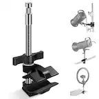 Front. Neewer - Heavy-Duty End Jaw Grip for C-Stand - 5/8" Steel Shaft Clamp with Anti-Twist for LED Lights - Black.