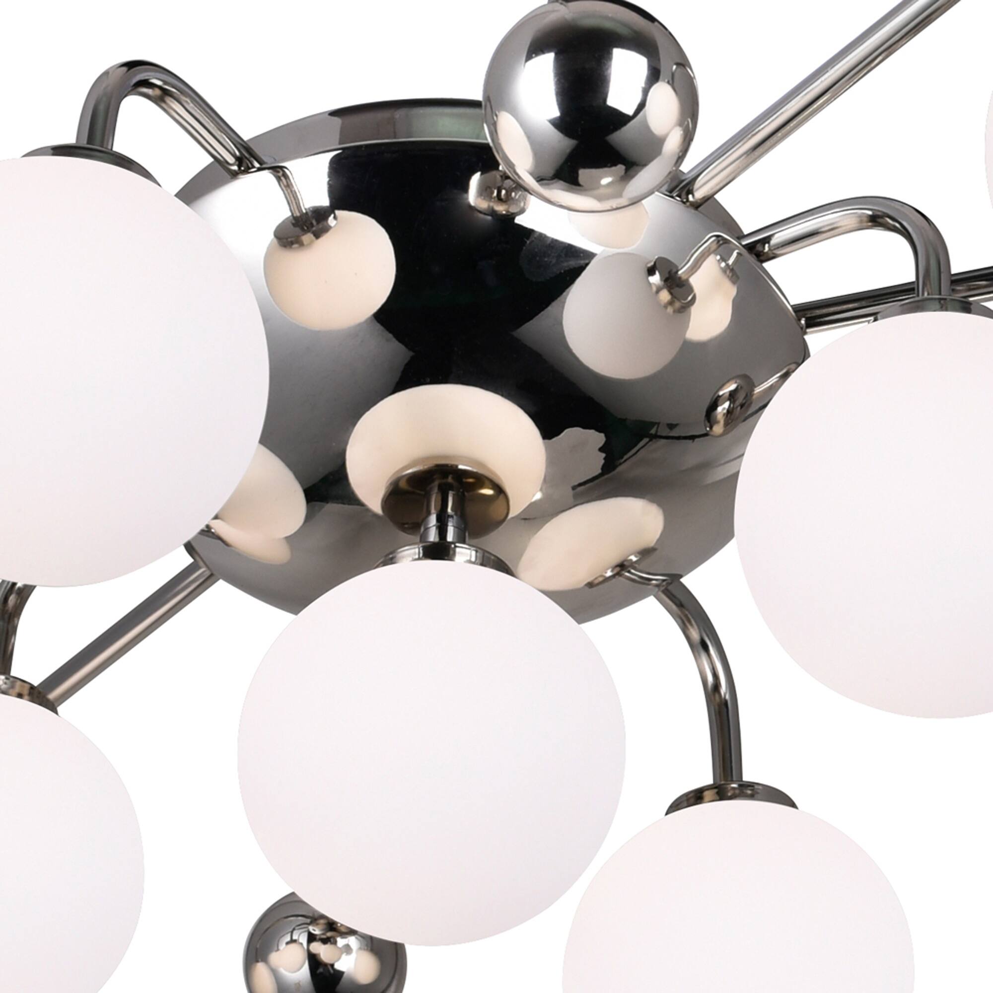 Alt View 1. CWI Lighting - Element 9 Light Flush Mount With Polished Nickel Finish - Polished Nickel.