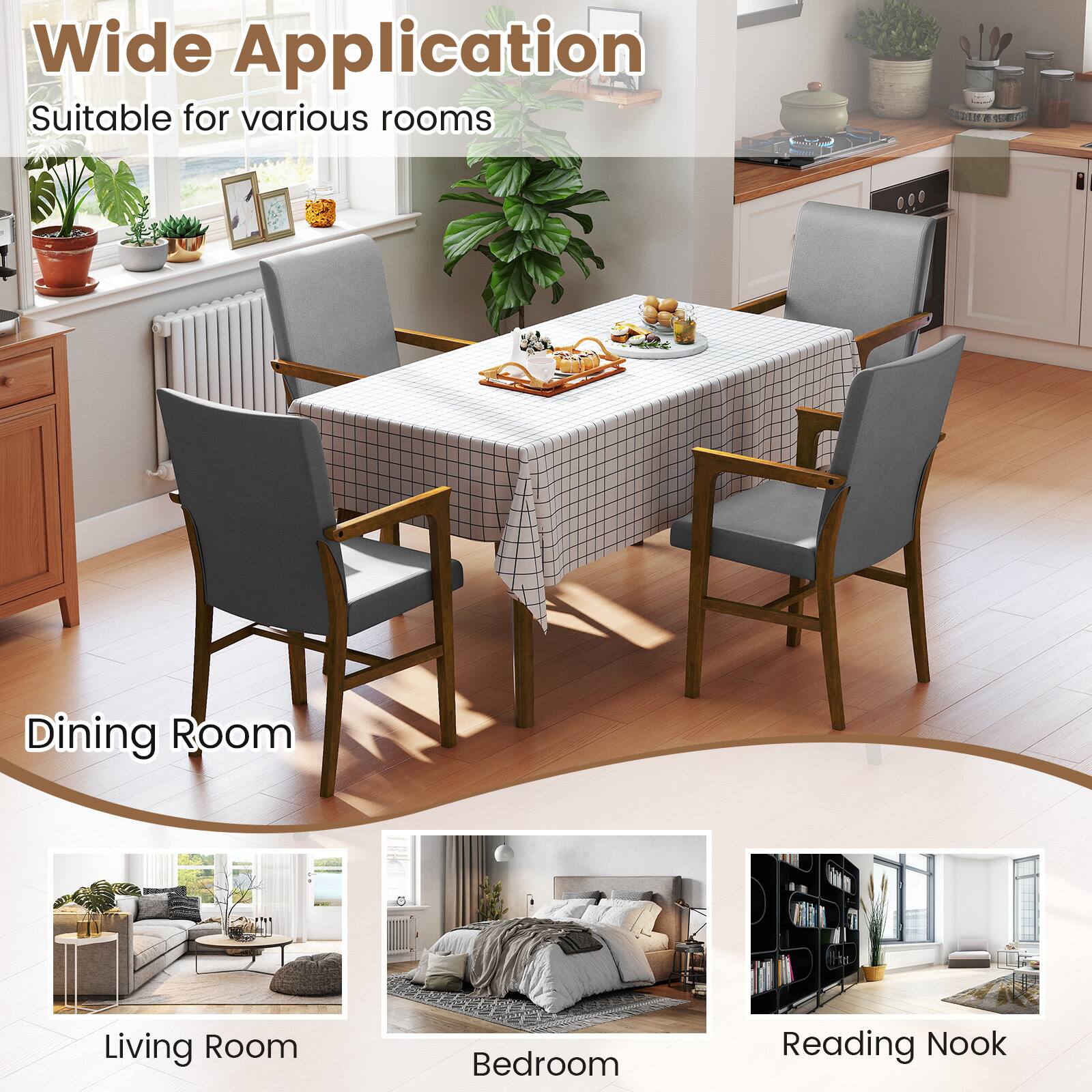 Wide Application  
Suitable for various rooms

Dining Room  
Living Room  
Bedroom  
Reading Nook