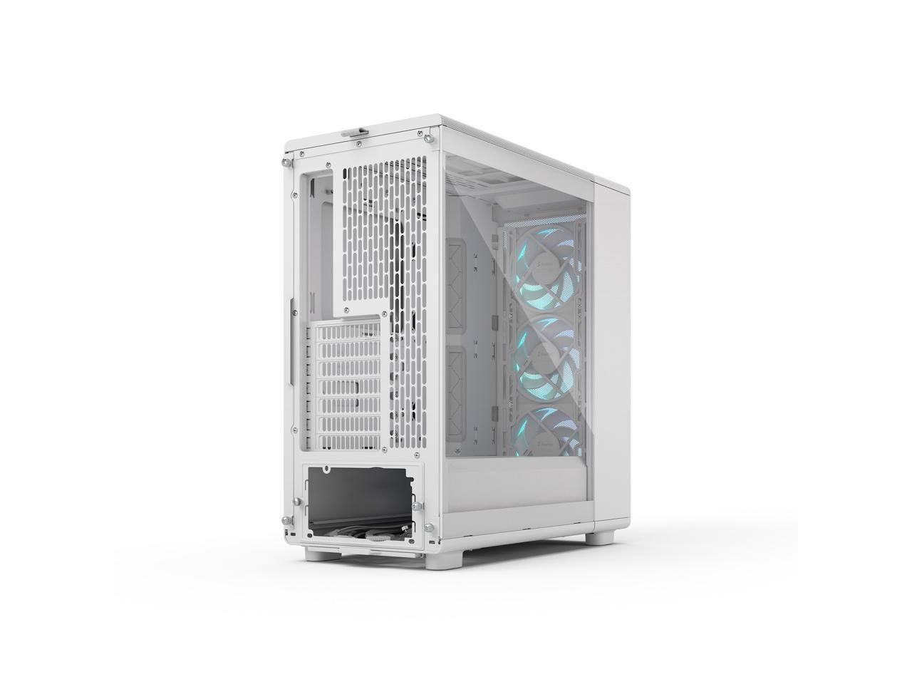 Alt View 8. Fractal Design - Fractal Design Epoch White RGB - Tempered Glass, Mesh Front, 3 RGB Fans, Spacious ATX/mATX/ITX Case - White.