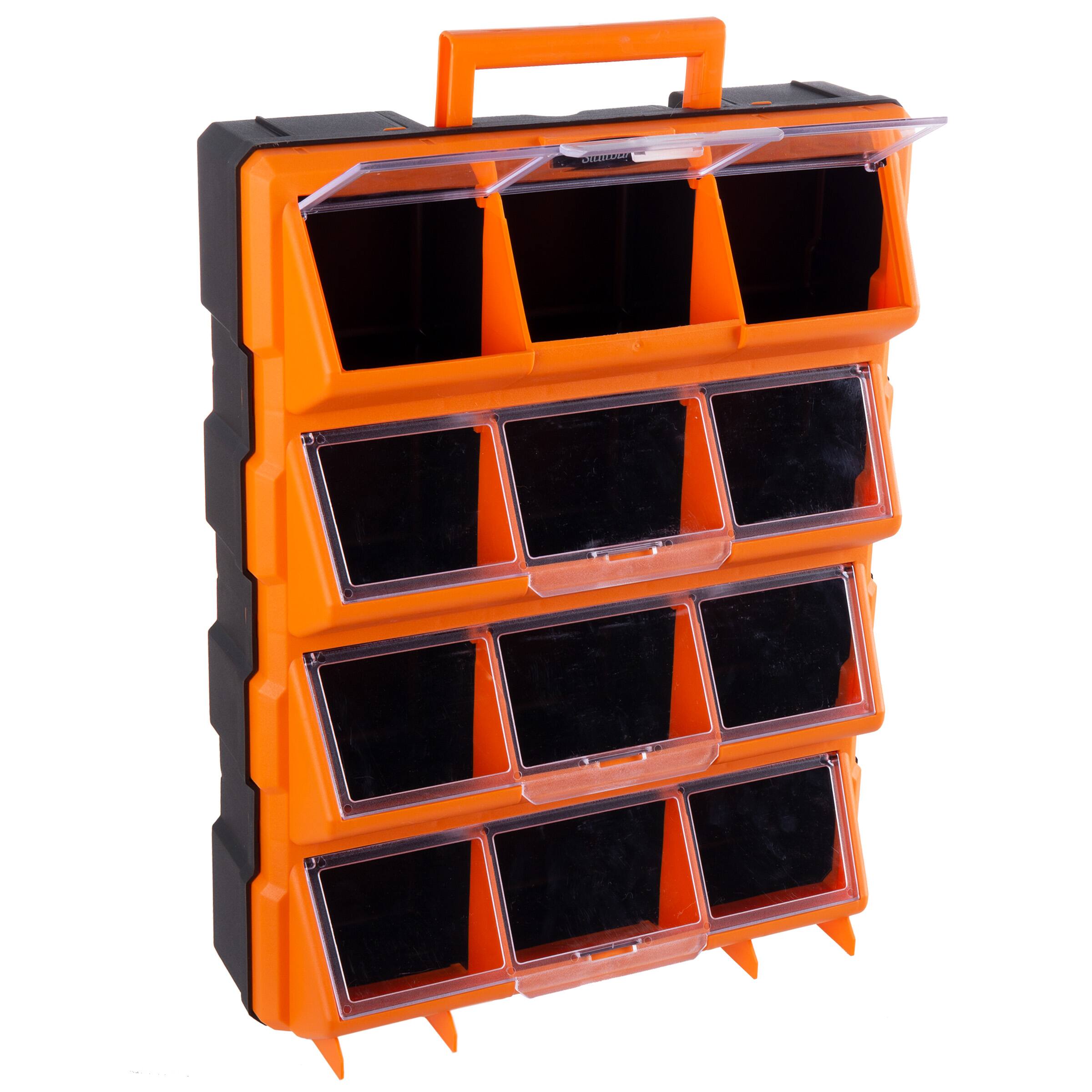 Alt View 1. Stalwart - 12-Bin Plastic Storage Drawers Organizer - Red.