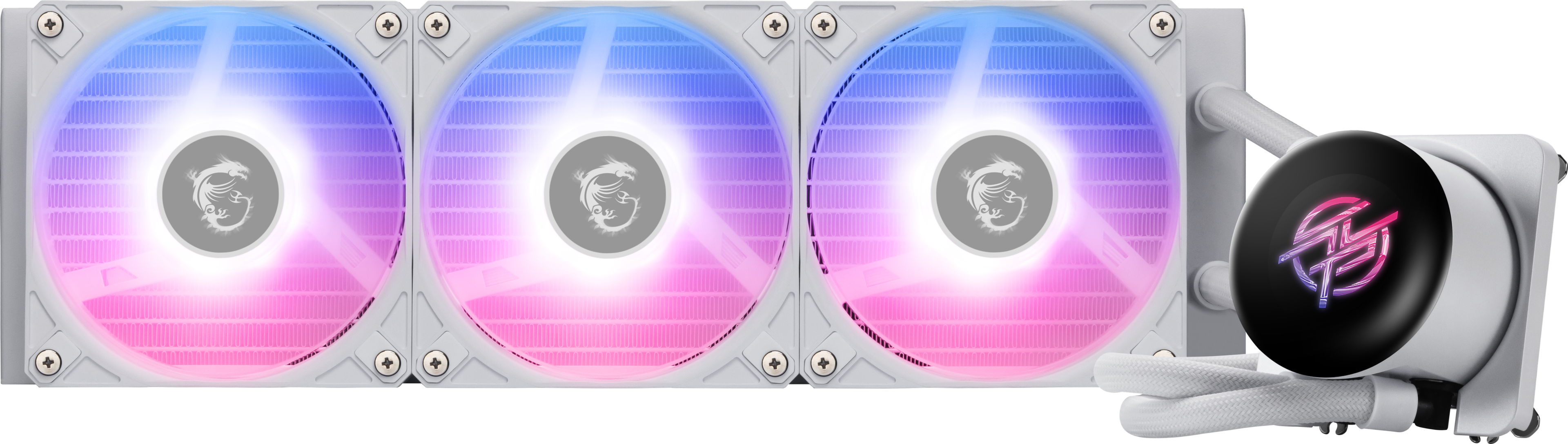 MSI - MPG CORELIQUID P13 360 -CPU Liquid Cooler-360mm Radiator-IPS 2.1"LCD Screen-Triple 120mm ARGB PWM Fans-Uni Bracket - White - Front_Zoom