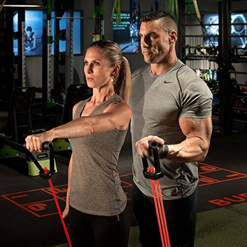 Left. Amber Sporting Goods - Prism Fitness Quick Flip Handles - Interchangeable Triple Pocket Resistance with Smart Click - Cables Sold Separately - Black.