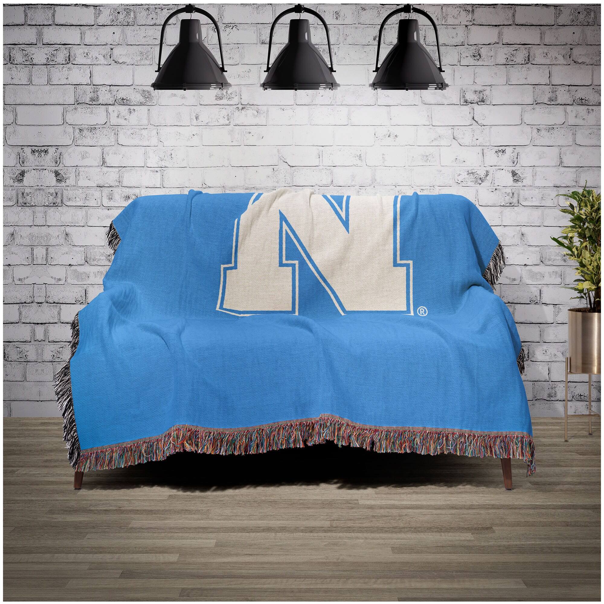 Alt View 1. Chad & Jake - Nebraska Huskers Woven Blanket - Blue.