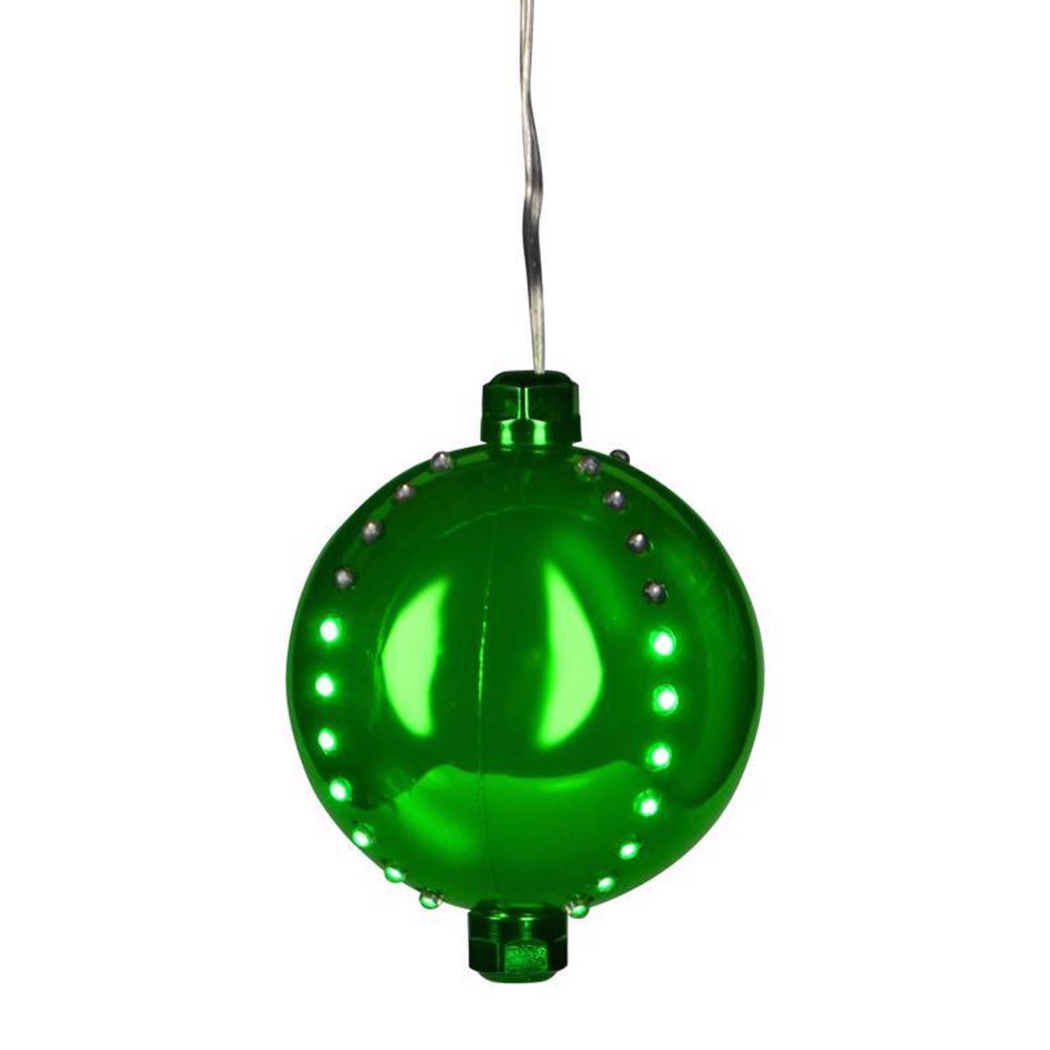 Front. Celebrations - Celebrations LED Green Snow Fall Ornament 4 in. Hanging Decor - Green.
