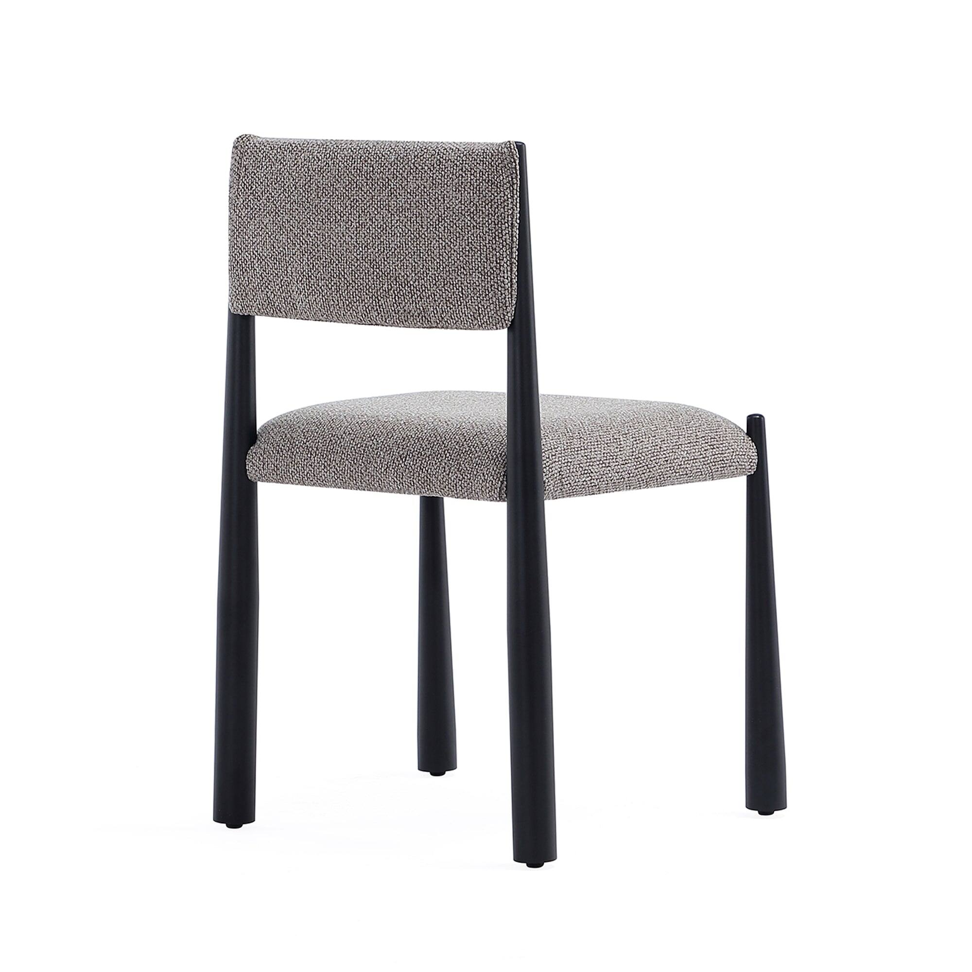 Alt View 4. Manhattan Comfort - Lennor Mid-Century Modern Metal Boucle Side Chair - Set of 2 - Mushroom.
