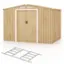 Alt View 1. Costway - 8 × 6 FT Outdoor Storage Shed Galvanized Steel Shed with Base Floor Wood Grain - Natural.