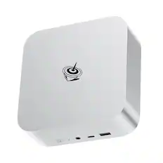 Front. Beelink - SER8 Mini PC With AMD Ryzen 7 8745HS, 32GB DDR5 RAM& 512GB SSD, Win 11 Pro Pre-installed - Frost Silver.