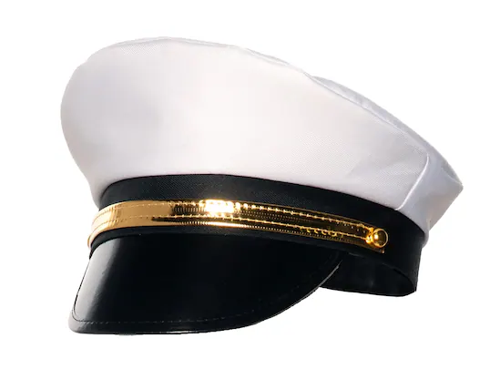 Front. Underwraps - Admiral Hat Adult Costume Accessory - White.