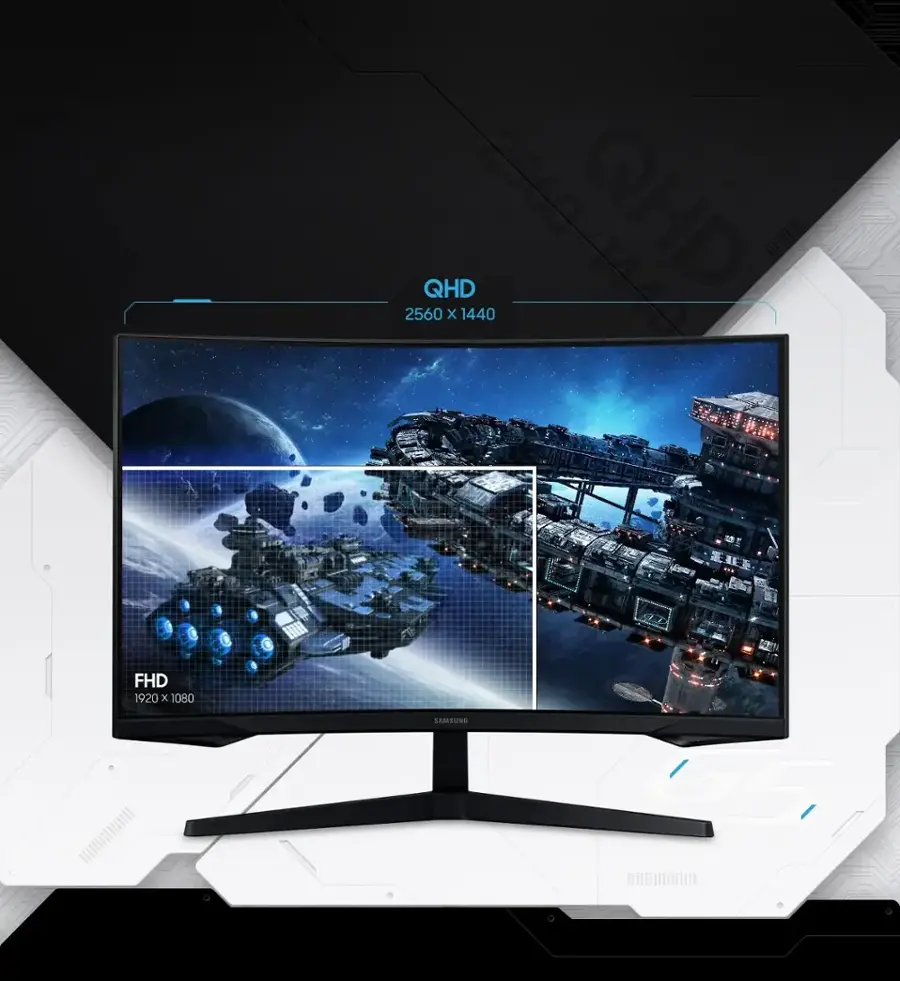 Alt View 23. Samsung - 27" Odyssey 1000R Curved QHD 165Hz 1ms AMD FreeSync Gaming Monitor (DP, HDMI) - Black.