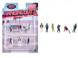 "Hanging Out #3" 6 piece Diecast Figure Set (6 Figures) Limited Edition for 1/64 scale models by American Diorama