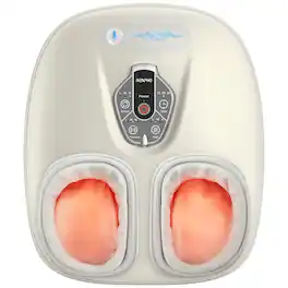Renpho - Shiatsu Foot Massager Machine with Heat and Circulation 2026 Upgraded, Remote Cordless Control - Beige