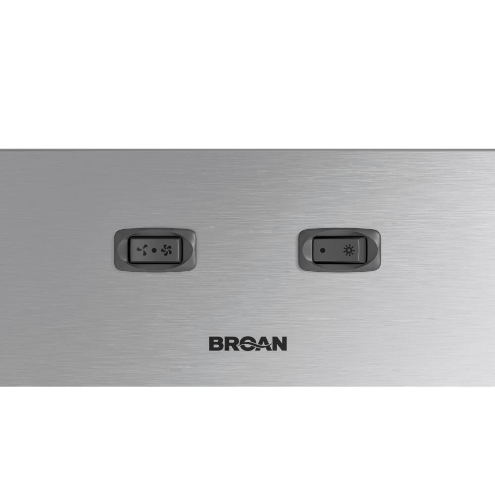 Alt View 5. Broan - Glacier 36-Inch 350 MAX Blower CFM 1.5 Sones Range Hood - Stainless Steel.