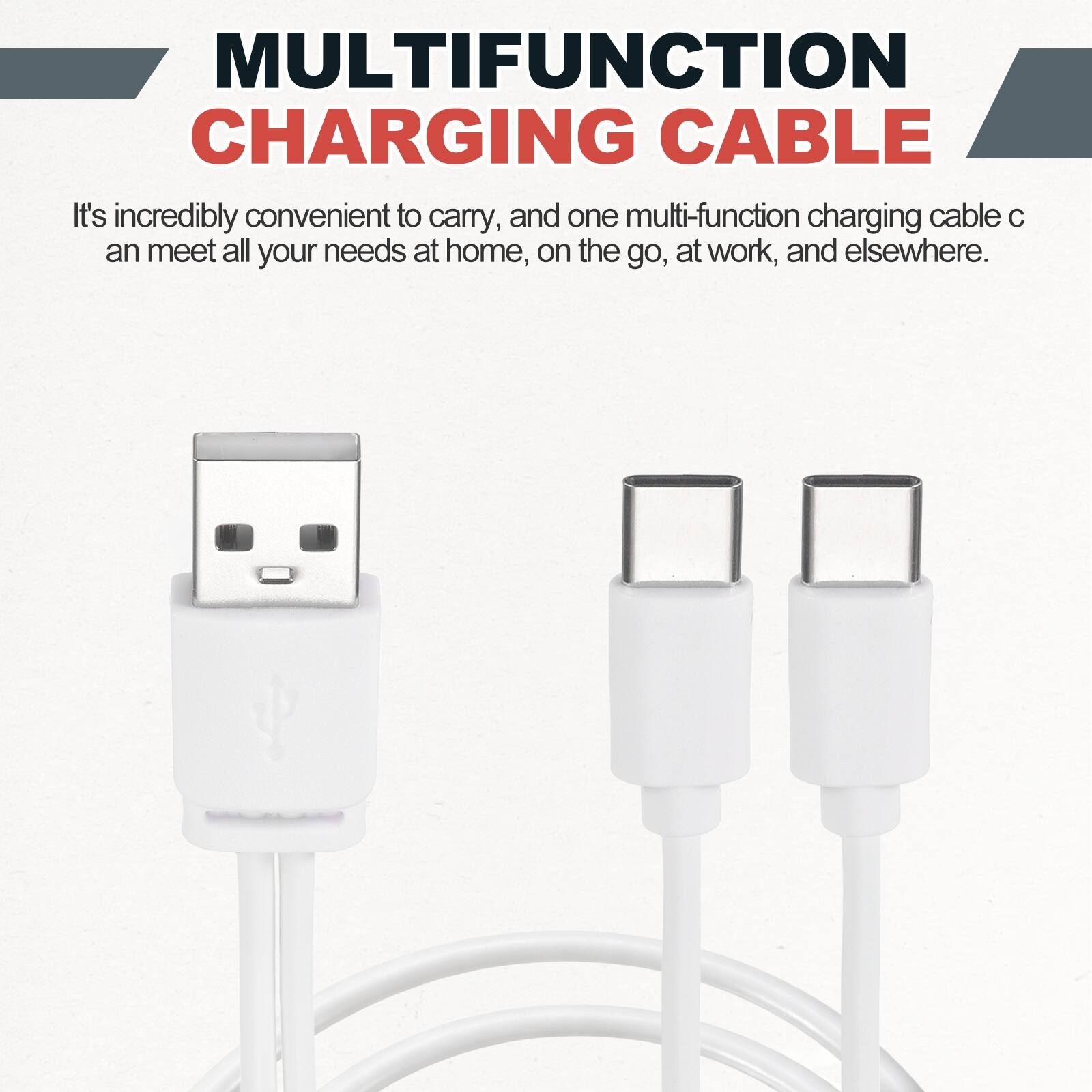 MULTIFUNCTION CHARGING CABLE

It's incredibly convenient to carry, and one multi-function charging cable can meet all your needs at home, on the go, at work, and elsewhere.