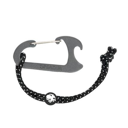 Front. Speaqua - Carabiner Clip - Grey.