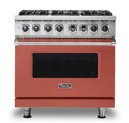 Viking - 5-Series 5.6 Cu. Ft. Self-Cleaning Freestanding Dual Fuel Convection Range - 6 Burner - LP - Spiced Cider