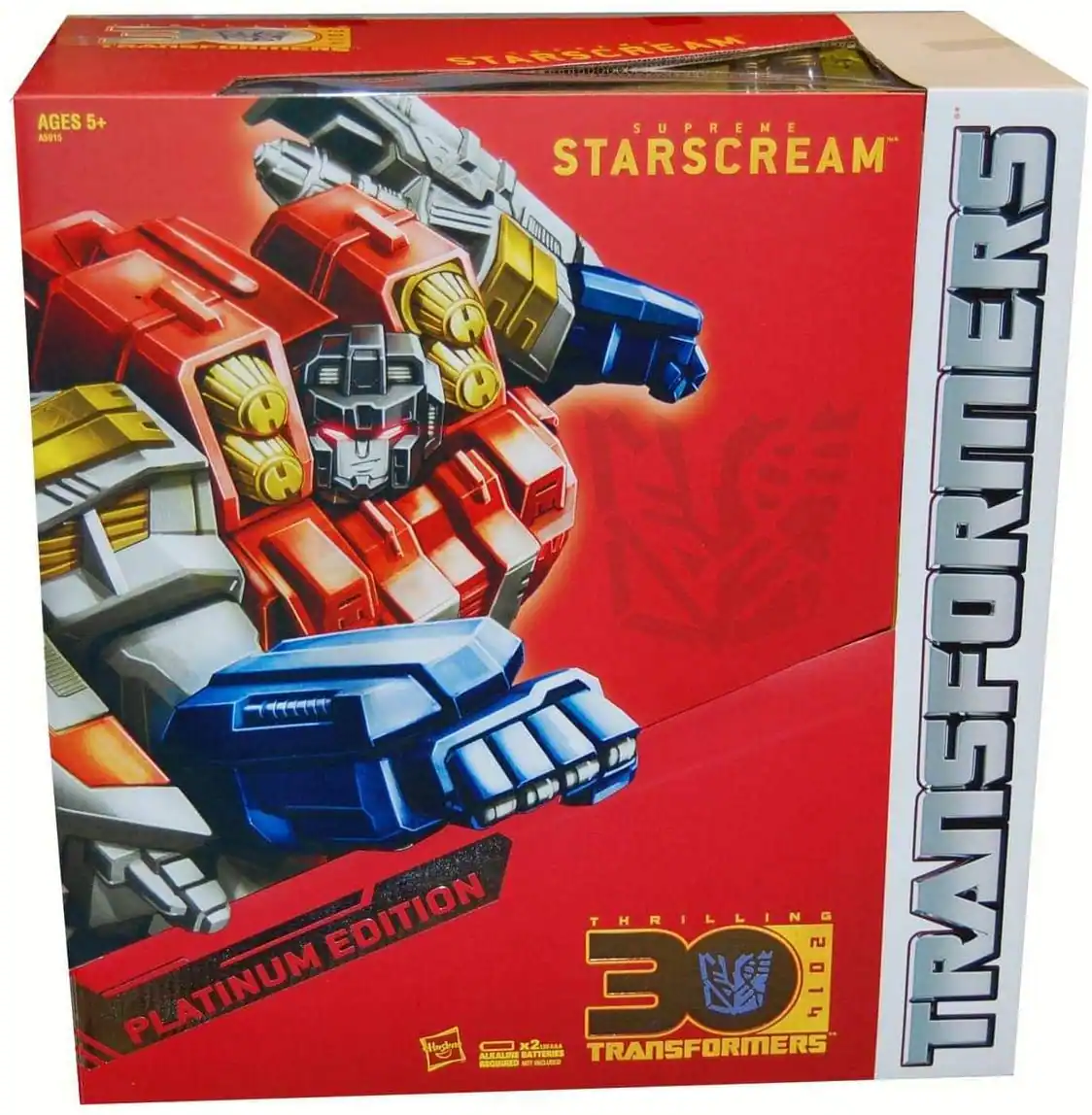 STARSCREAM AGES 5+ SUPREME A5015 STARSCREAM H PLATINUM 711111 EDITION Hosho ALEALINE ACQUIRED 2 NOT BATTERIES ACIDED 30 TRANSFORMERS THRILLING 2014 TRANSFORMERS