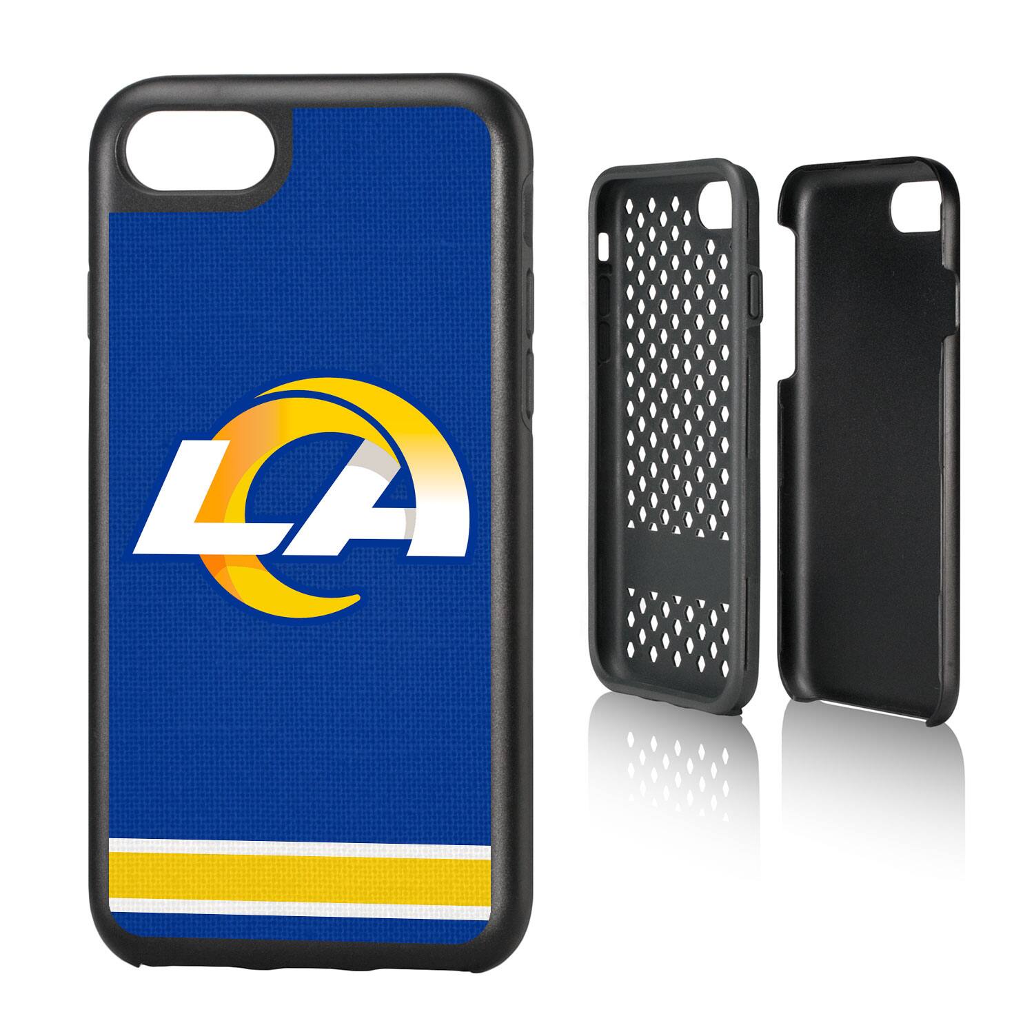 Alt View 3. Keyscaper - Los Angeles Rams iPhone Rugged Stripe Design Case - 12 Pro Max - Multicolor.