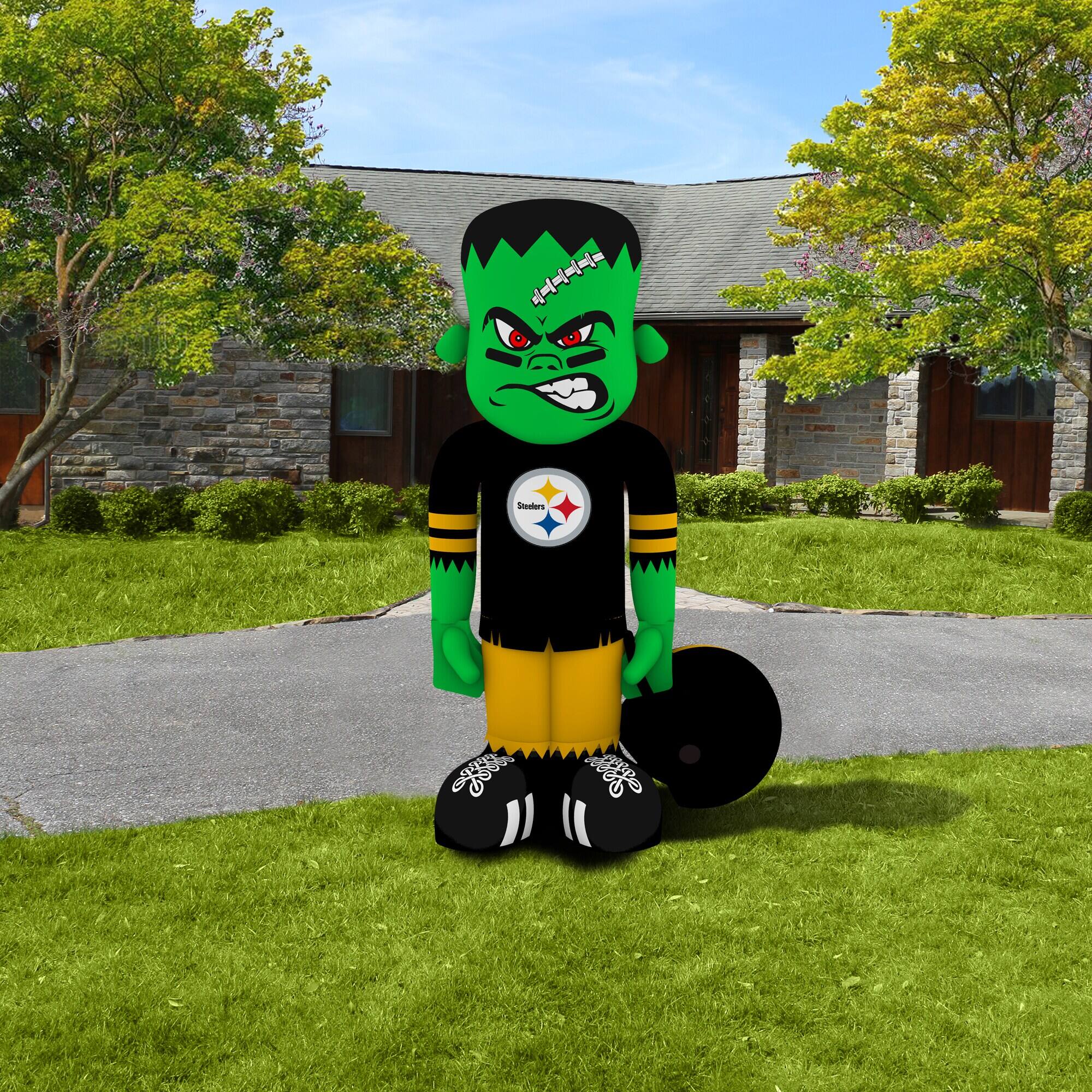 Alt View 3. Sporticulture - Pittsburgh Steelers Halloween Lawn Inflatable Steinbacker - Multicolor.