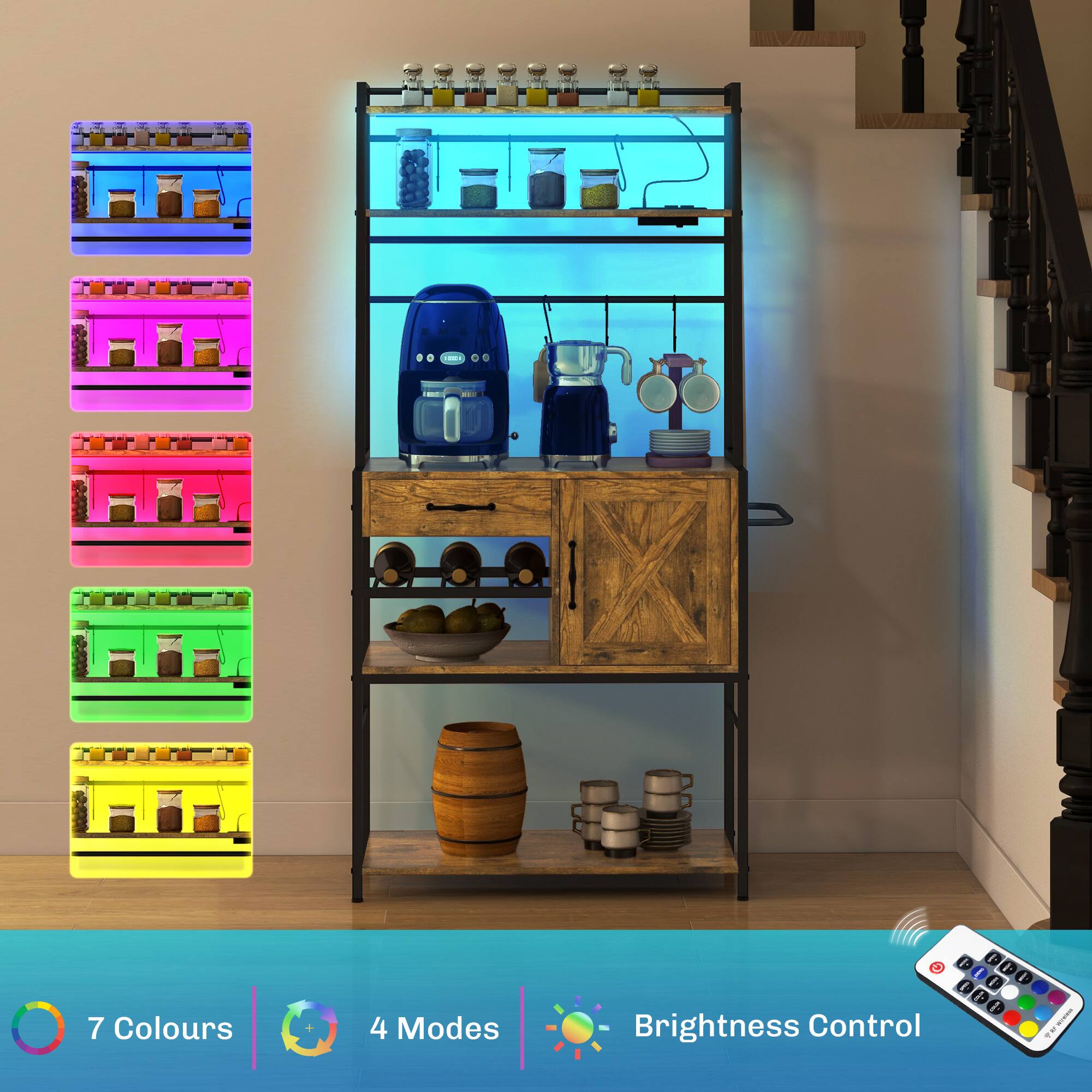 7 Colours  
4 Modes  
Brightness Control